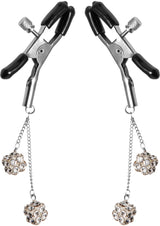 Master Series Ornament Adjustable Nipple Clamps w/ Jewel Accents - Black