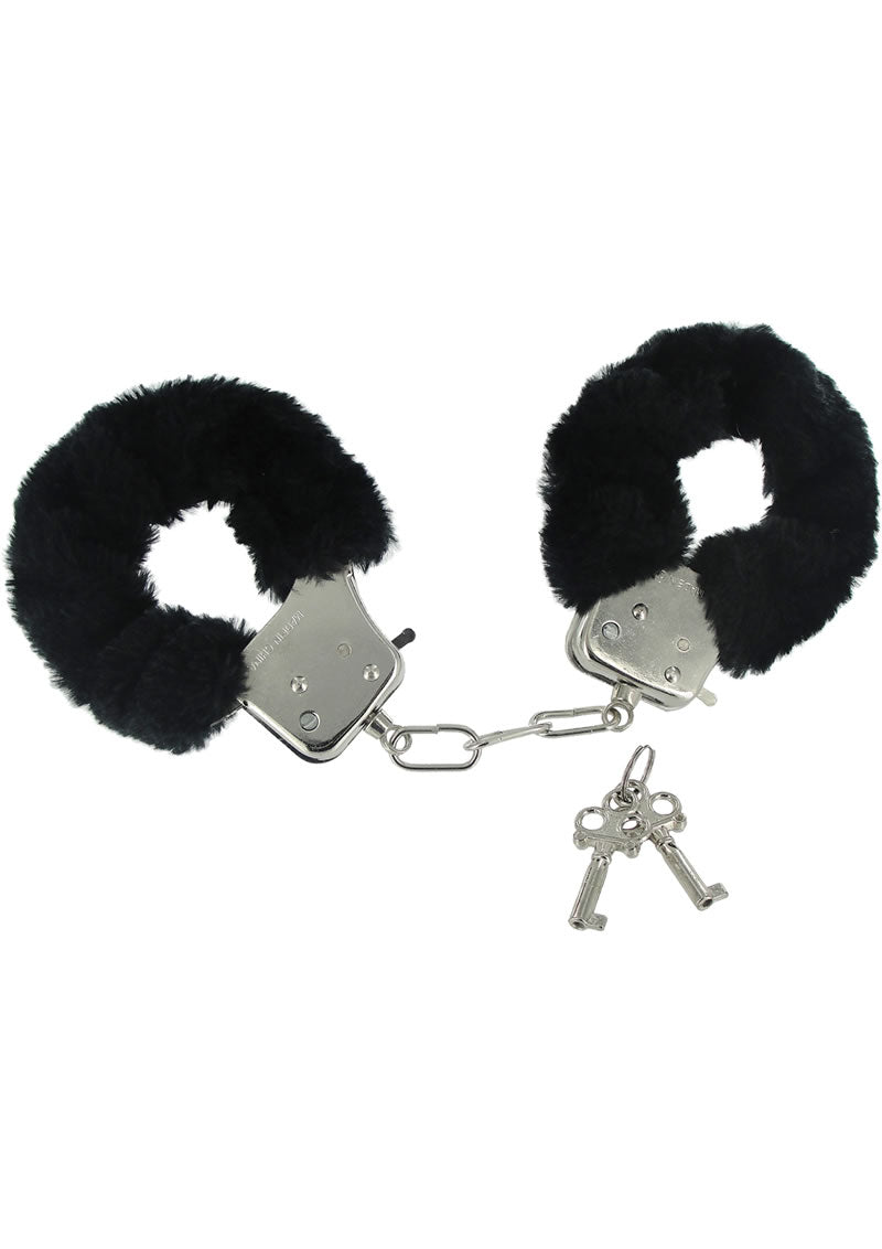 Frisky Caught In Candy Black Furry Cuffs - Black