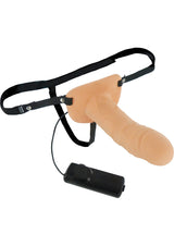 Size Matters Erection Assist Hollow Strap-On Vibe with Wired Remote Control - Vanilla