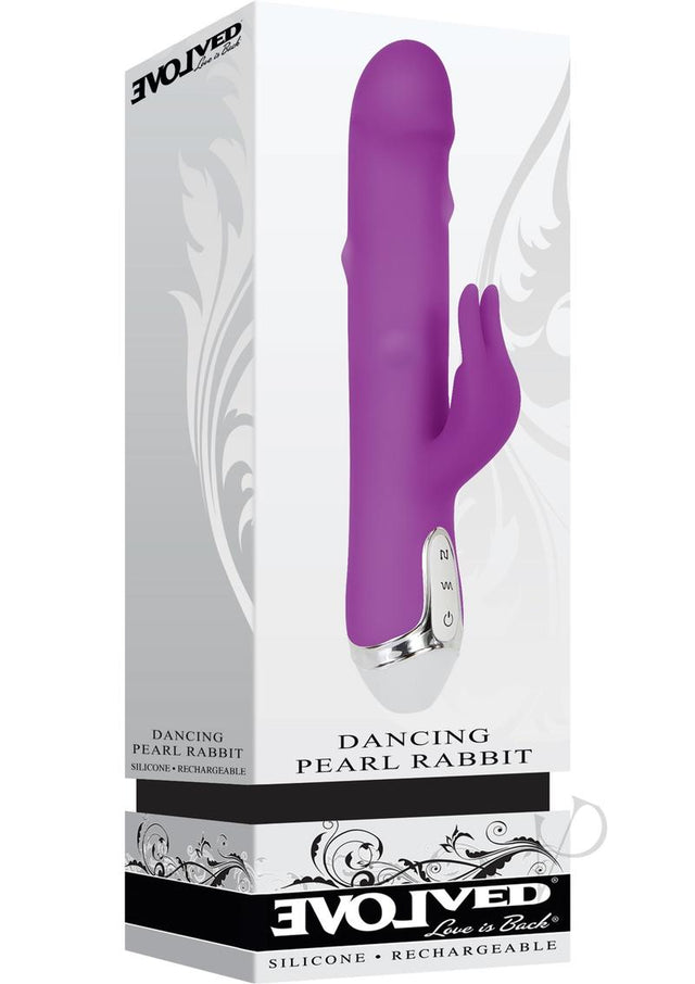 Dancing Pearl Rabbit Rechargeable Silicone Rabbit Vibrator - Purple