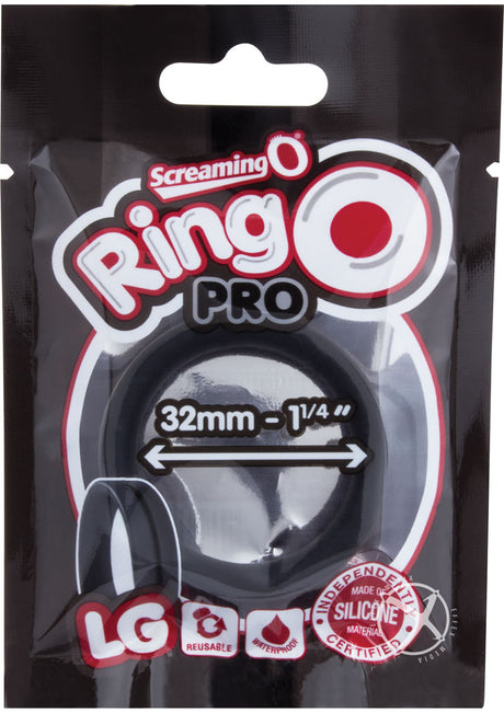 RingO Pro Large Silicone Cock Rings Waterproof - Black (12 each per box)