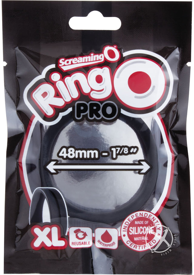 RingO Pro Xtra-Large Silicone Cock Rings Waterproof - Black (12 each per box)