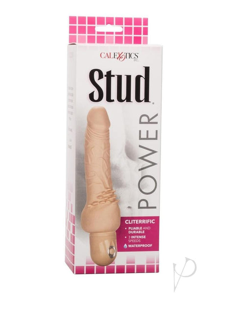 Power Stud Cliterrific Vibrating Dildo - Vanilla