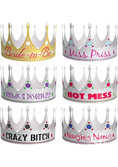 Bride-To-Be`s Party Crowns (6 per pack)