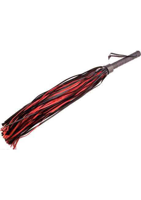 Rouge Leather Flogger - Black and Red