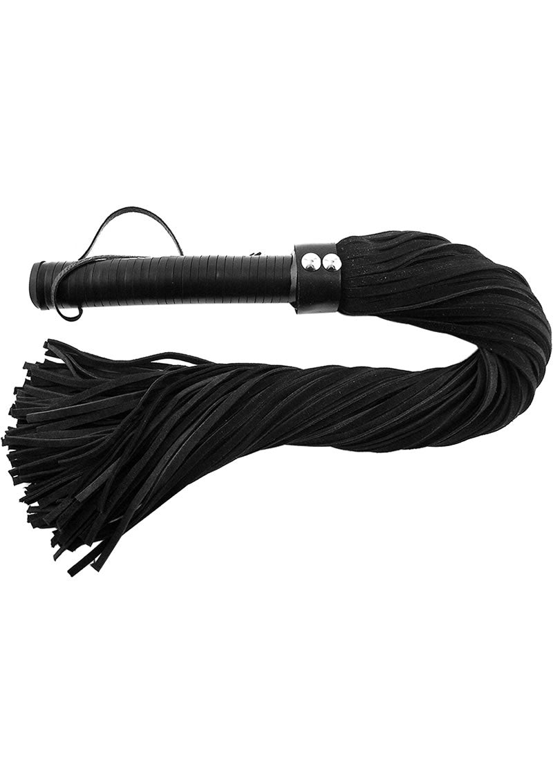 Rouge Suede Flogger with Leather Handle - Black