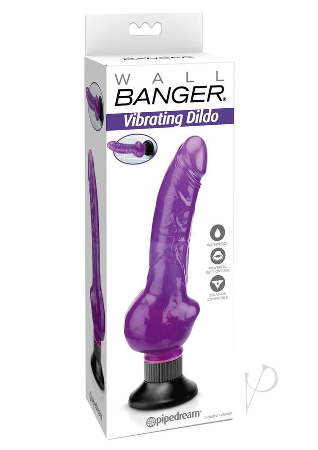 Wall Bangers Vibrating Dildo 9in - Purple