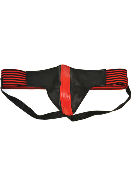 Rouge Leather Jock Strap - Small - Red/Black