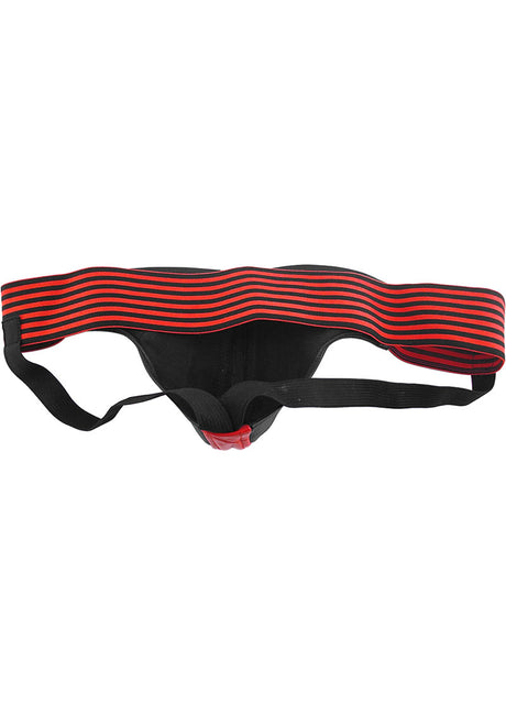 Rouge Leather Jock Strap - Large - Red/Black