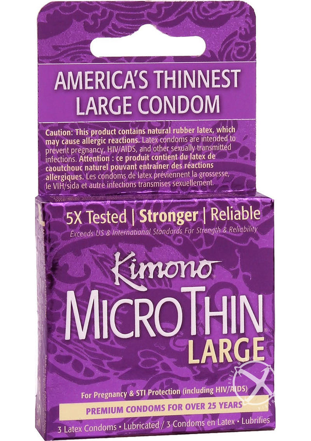 Kimono MicroThin Large Condoms 3 Pack