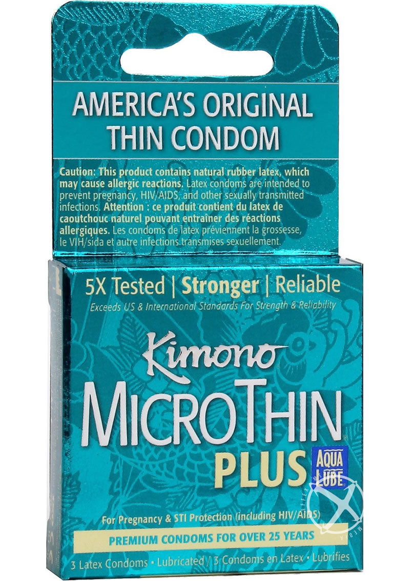 Kimono MicroThin Plus Auq Lube Condoms 3 Pack