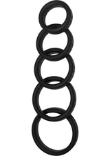 Boneyard Silicone Ring Cock Rings Full Range Kit (5 Piece Kit) - Black