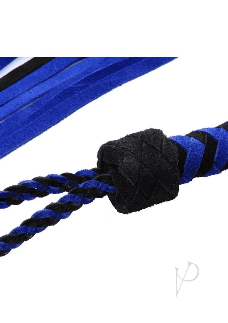 Strict Leather Black and Blue Suede Flogger - Black/Blue