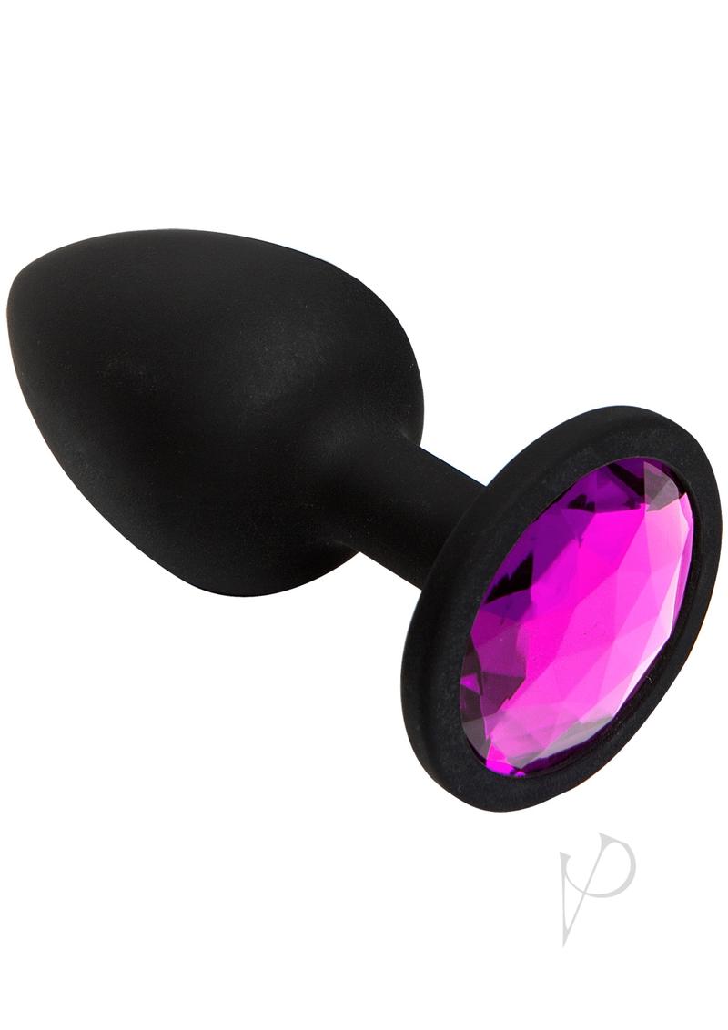 Booty Bling Jeweled Silicone Anal Plug - Small - Pink