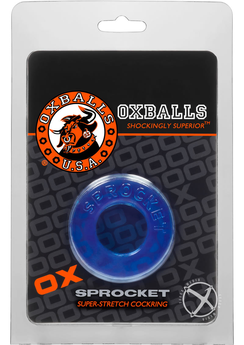 Oxballs Atomic Jock Sprocket Super Stretchy Cock Ring 2.8in - Blue