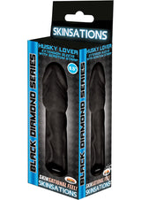 Skinsations Black Diamond Husky Lover Extension Sleeve with Scrotum Strap 6.5in - Chocolate