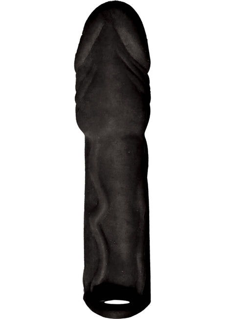 Skinsations Black Diamond Husky Lover Extension Sleeve with Scrotum Strap 6.5in - Chocolate