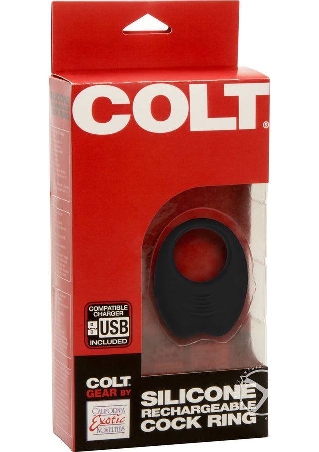 COLT Silicone Rechargeable Cock Ring - Black