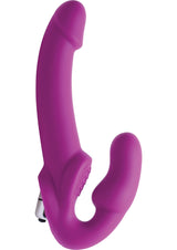 Strap U Evoke Vibrating Silicone Strapless Strap On - Pink