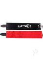 Rouge Leather Ankle Cuffs with Faux Fur Lining - Black and Red