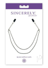 Sincerely Bling Nipple Clips 20in - Silver/Black