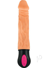 Natural Realskin Hot Cock #1 Rechargeable Warming Vibrator 7in - Vanilla