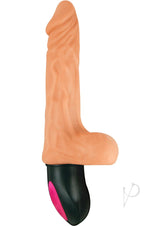 Natural Realskin Hot Cock #2 Rechargeable Warming Vibrator 6.5in - Vanilla