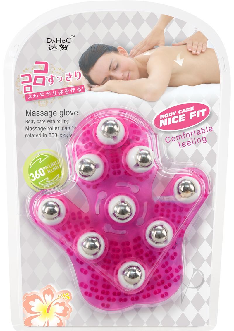 Simple and True Roller Balls Massager Glove - Pink