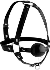 Strict Head Harness with Ball Gag 1.5in - Black