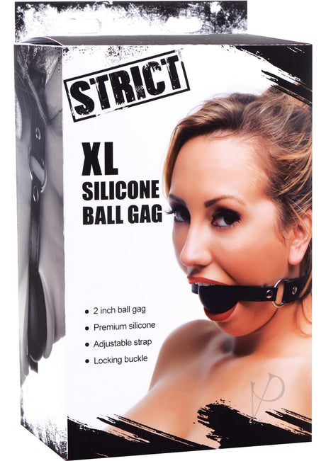 Strict XL Silicone Gag Ball 2in - Black