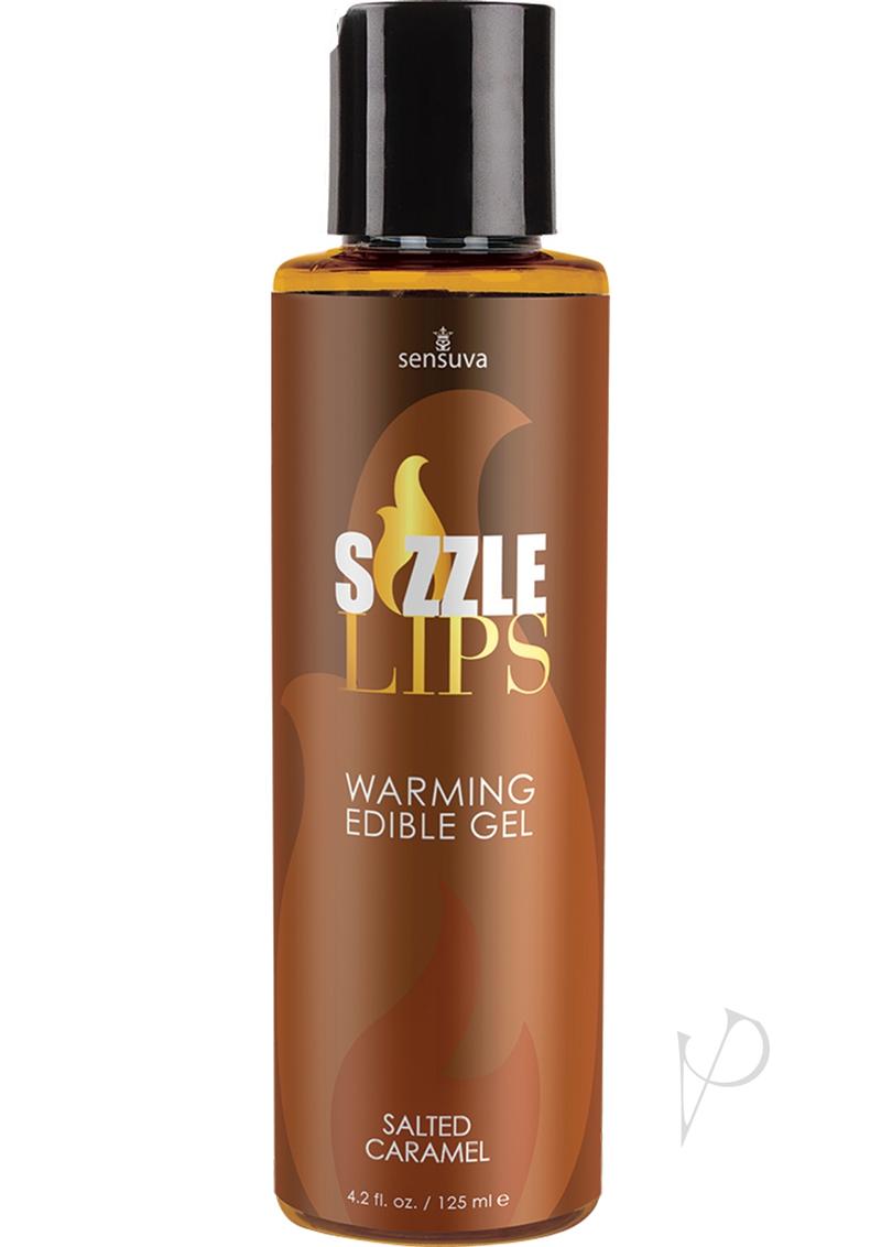 Sizzle Lips Warming Edible Gel Salted Caramel 4.2oz