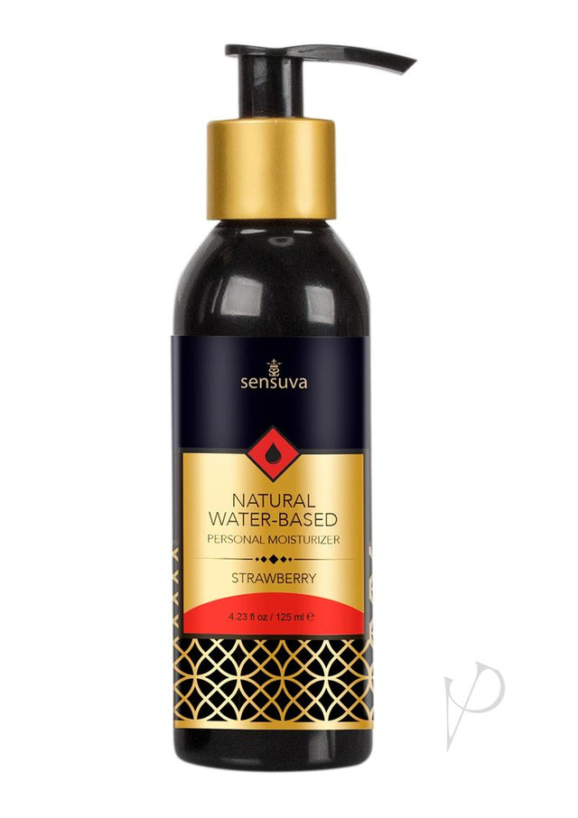 Sensuva Natural Water Based Personal Moisturizer Strawberry Flavored Lubricant 4oz