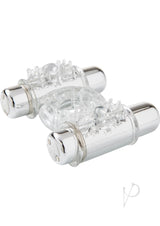 Nu Sensuelle Double Action Bullet Ring Rechargeable Vibrating Cock Ring - Clear