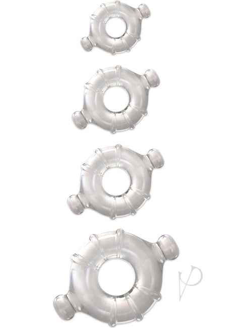 Renegade Vitality Cock Ring Kit (4 Per Set) - Clear