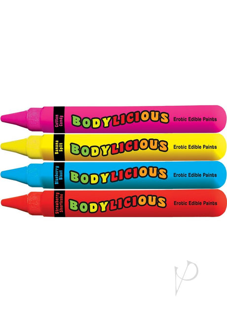 Bodylicious Body Pens Erotic Edible Body Paints Assorted Flavors and Colors 4 Each Per Pack