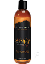 Intimate Earth Energize Aromatherapy Massage Oil Fresh Orange and Wild Ginger 4oz