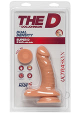 The D Super D Ultraskyn Dildo with Balls 6in - Vanilla