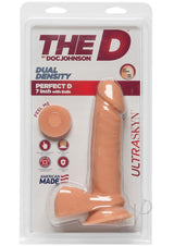 The D Perfect D Ultraskyn Dildo with Balls 7in - Vanilla