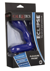 Eclipse Rechargeable Silicone Pleasure Probe Butt Plug - Blue