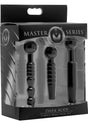 Master Series Dark Rods 3 Piece Silicone Penis Plug Set - Black