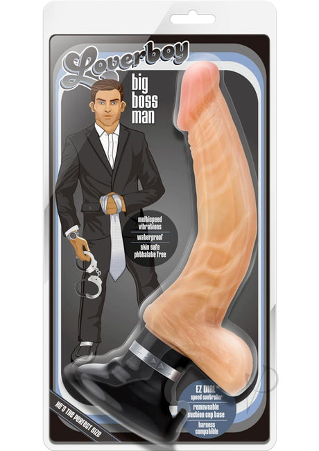 Loverboy The Boss Man Vibrating Dildo with Balls 10.5in - Vanilla