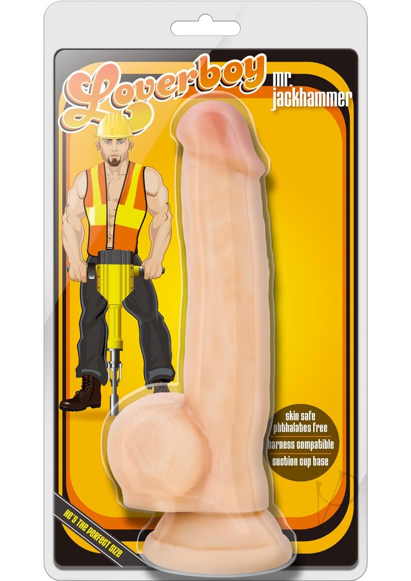 Loverboy Mr. Jackhammer Dildo with Balls 8.5in - Vanilla