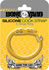 Boneyard Silicone Cock Strap 3-Snap Ring - Yellow