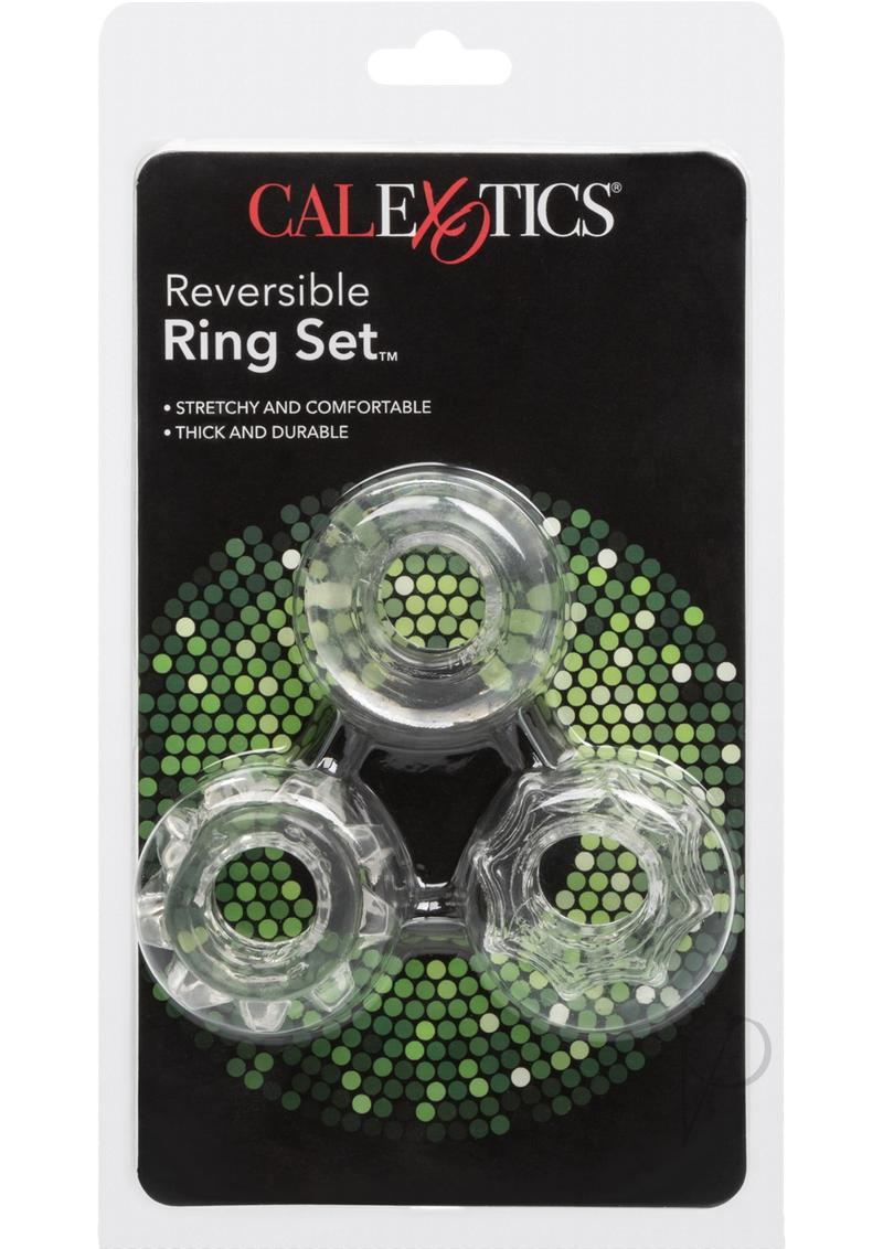 Reversible Ring Set Silicone Cock Ring (3 Piece Set) - Clear