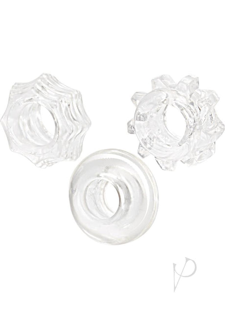 Reversible Ring Set Silicone Cock Ring (3 Piece Set) - Clear