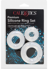 Premium Silicone Cock Ring Set (3 Piece Set) - Clear