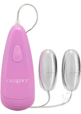 Pocket Exotics Double Silver Bullets with Wired Remote Control - Pink