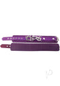 Rouge Plain Leather Adjustable Wrist Cuffs - Purple