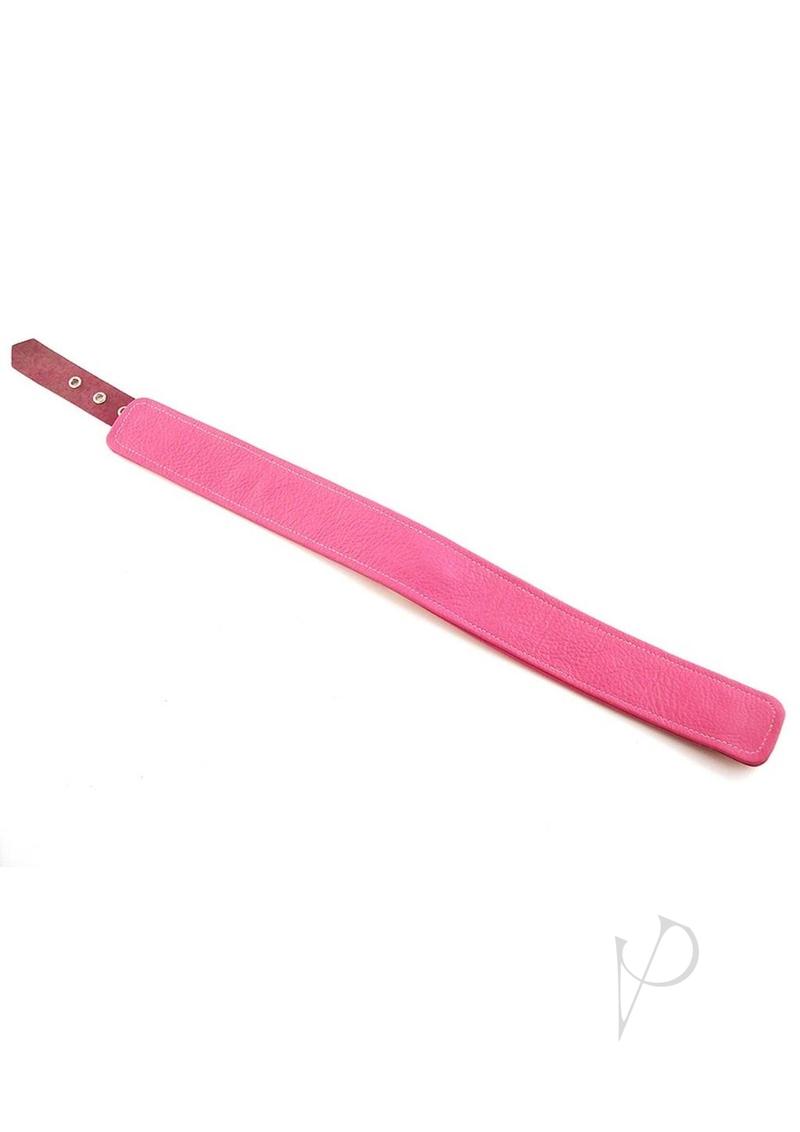 Rouge Plain Leather Adjustable Collar 1 Ring - Pink