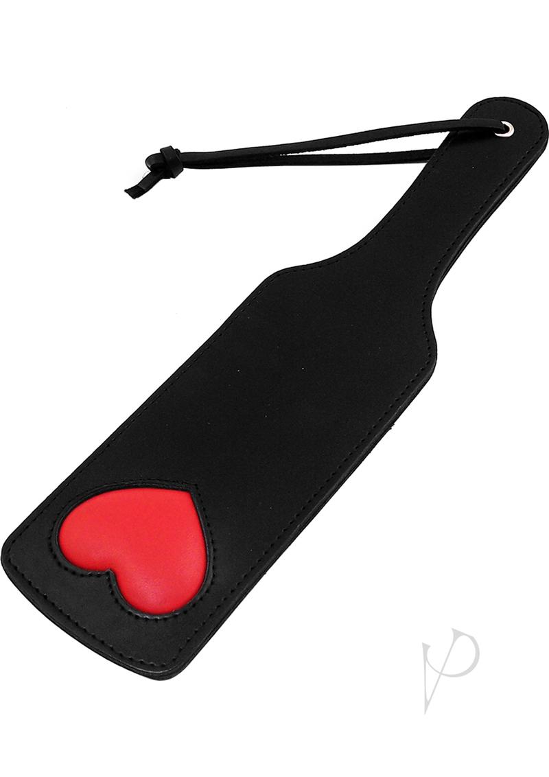 Rouge Leather Paddle with Heart - Black